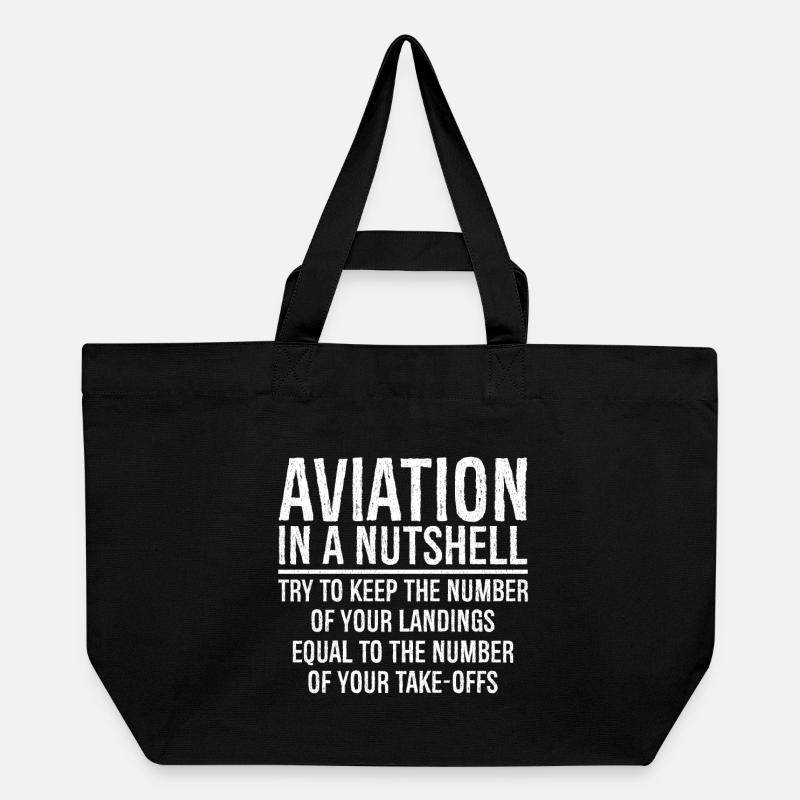 Aviation In A Nutshell Funny - Cabas recyclé Stanley/Stella - noir