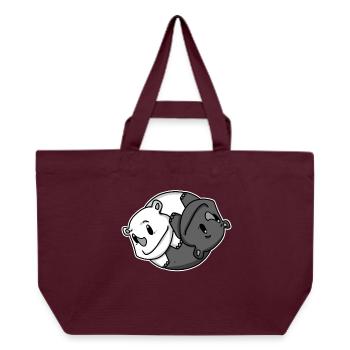 Yin Yang Rhinoceros - Recycled Shopping Bag Stanley/Stella - burgundy - Front