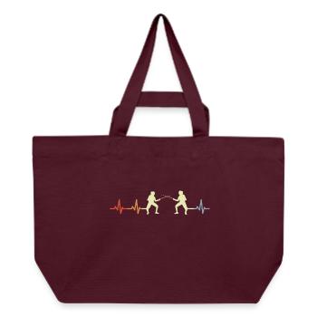 Vintage Fechten Herzklopfen - Recycelte Shopping Bag von Stanley/Stella - Burgunderrot - Vorne