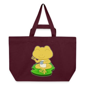 Frosch Tasse Kaffee - Recycelte Shopping Bag von Stanley/Stella - Burgunderrot - Vorne