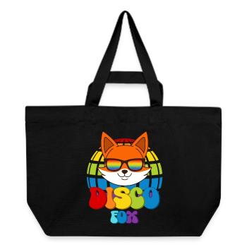 Disco Fox Discokugel Fuchs Sonnenbrille Discofox - Recycelte Shopping Bag von Stanley/Stella - Schwarz - Vorne