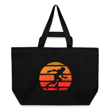 Retro Roller Skater Silhouette Sunset - Recycled Shopping Bag Stanley/Stella - black - Front