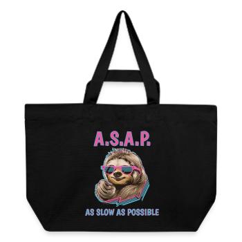 Chill Sloth A.S.A.P. As Slow As Possible Funny - Recycled Shopping Bag Stanley/Stella - black - Front