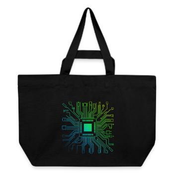 Colorful Computer Circuit Board Tech Electronic - Recycled Shopping Bag Stanley/Stella - black - Front
