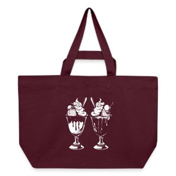 Ice cream sundae graphic - Recycled Shopping Bag Stanley/Stella - burgundy - Front