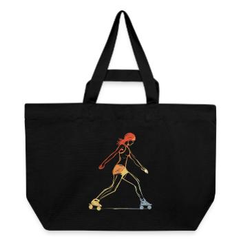 Weiblicher Roller Skater - Recycelte Shopping Bag von Stanley/Stella - Schwarz - Vorne