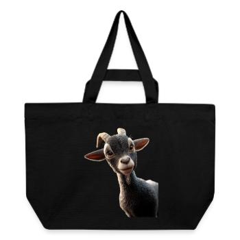 Ziege Hausziege Steinbock Ziegenbock Süße Ziegen - Recycelte Shopping Bag von Stanley/Stella - Schwarz - Vorne