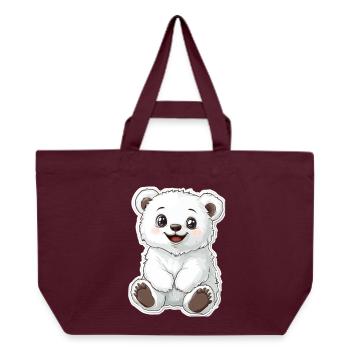 Polar Bear Illustration – Arctic Animal Motif - Recycled Shopping Bag Stanley/Stella - burgundy - Front
