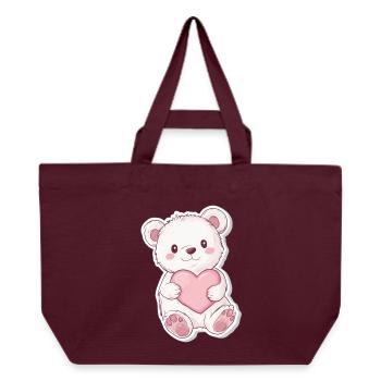 Süßer Bär – Geschenkidee für Wald- & Tierfans - Recycelte Shopping Bag von Stanley/Stella - Burgunderrot - Vorne