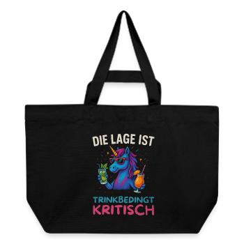 Drôle de buveur Design Licorne - Cabas recyclé Stanley/Stella - noir - Devant