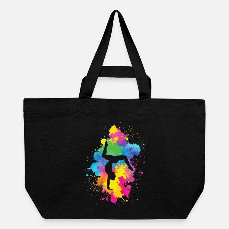 Akrobatiek mit Farbexplosion - Recycelte Shopping Bag von Stanley/Stella - Schwarz