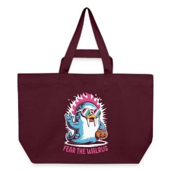 Walross Punk Rocker Halloween  - Recycelte Shopping Bag von Stanley/Stella - Burgunderrot - Vorne