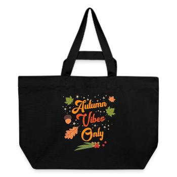 Autumn-Vibes-Only-Cozy-Fall-Leaves-Seasonal-Out - Recycelte Shopping Bag von Stanley/Stella - Schwarz - Vorne
