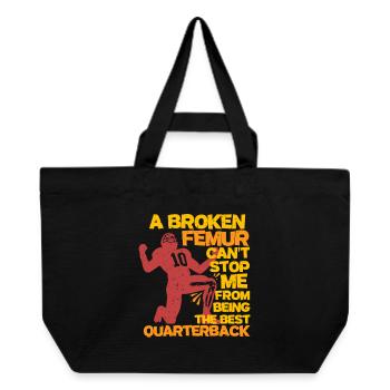 Beinbruch Gebrochener Oberschenkel Quarterback - Recycelte Shopping Bag von Stanley/Stella - Schwarz - Vorne