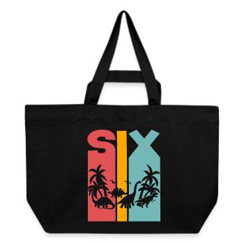 6th Birthday Dinosaur - Recycled Shopping Bag Stanley/Stella - black - Front