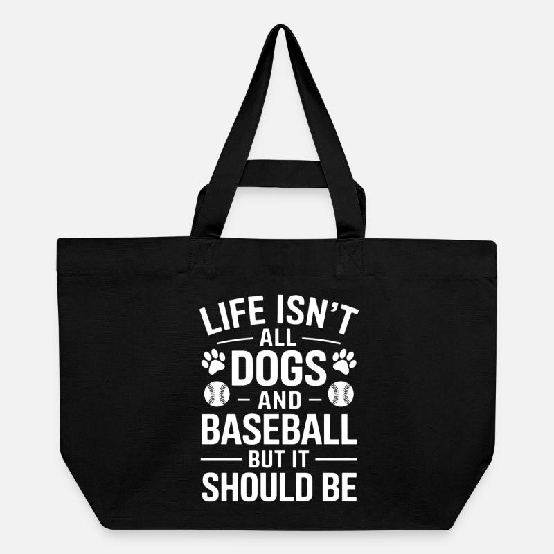 Baseball Spruch Hunde Lustiges Baseball Geschenk - Recycelte Shopping Bag von Stanley/Stella - Schwarz