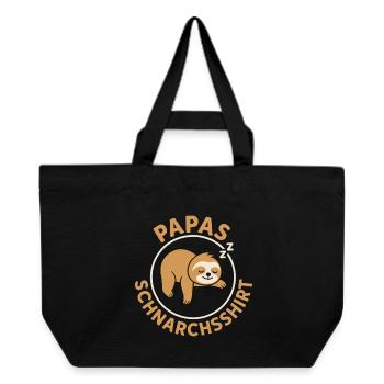 Vaterschaft PAPAS SCHNARCHSSHIRT LUSTIG - Recycelte Shopping Bag von Stanley/Stella - Schwarz - Vorne