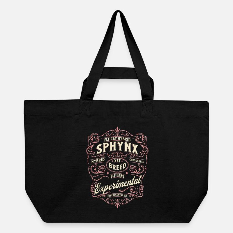 Elfen-Sphinx-Katze - Recycelte Shopping Bag von Stanley/Stella - Schwarz