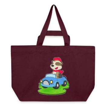 Erdmännchen Auto - Recycelte Shopping Bag von Stanley/Stella - Burgunderrot - Vorne
