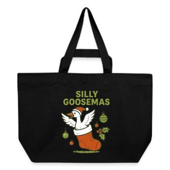 Silly Goosemas Goose Christmas Funny Santa - Recycled Shopping Bag Stanley/Stella - black - Front