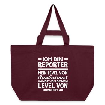 Investigative Reporter Journalist Sarcasm - Recycled Shopping Bag Stanley/Stella - burgundy - Front