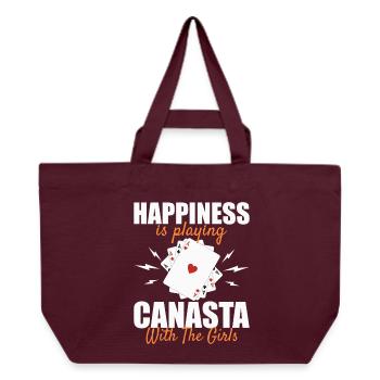 Canasta Glück: Mit den Mädels Karten spielen - Recycelte Shopping Bag von Stanley/Stella - Burgunderrot - Vorne