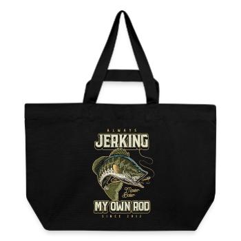 Always Jerking My Rod Funny Fishing Born 2012 - Recycled Shopping Bag Stanley/Stella - black - Front