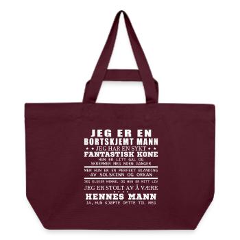 Ich bin ein verwöhnter Mann. - Recycelte Shopping Bag von Stanley/Stella - Burgunderrot - Vorne