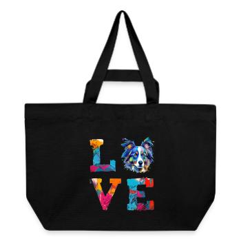 Australian Shepherd Love Aussie Colorful Paint - Recycelte Shopping Bag von Stanley/Stella - Schwarz - Vorne