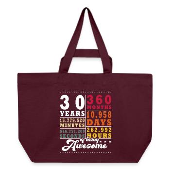 30 Jahre Dreißigster Geburtstag - Recycelte Shopping Bag von Stanley/Stella - Burgunderrot - Vorne