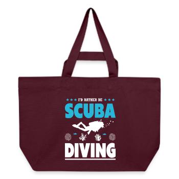 Lustiges Taucher Design - Recycelte Shopping Bag von Stanley/Stella - Burgunderrot - Vorne
