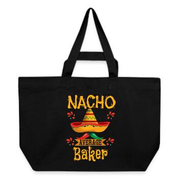 Nacho Durchschnittlicher Bäcker - Recycelte Shopping Bag von Stanley/Stella - Schwarz - Vorne