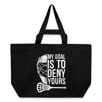 Lacrosse Lax My Goal is to Deny Yours Men Boys - Recycelte Shopping Bag von Stanley/Stella - Schwarz - Vorne