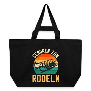 Bob Fahrer GEBOREN ZUM RODELN LUSTIG - Recycelte Shopping Bag von Stanley/Stella - Schwarz - Vorne
