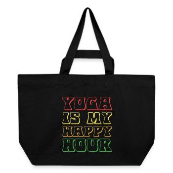 Yoga Ist Meine Happy Hour - Recycelte Shopping Bag von Stanley/Stella - Schwarz - Vorne