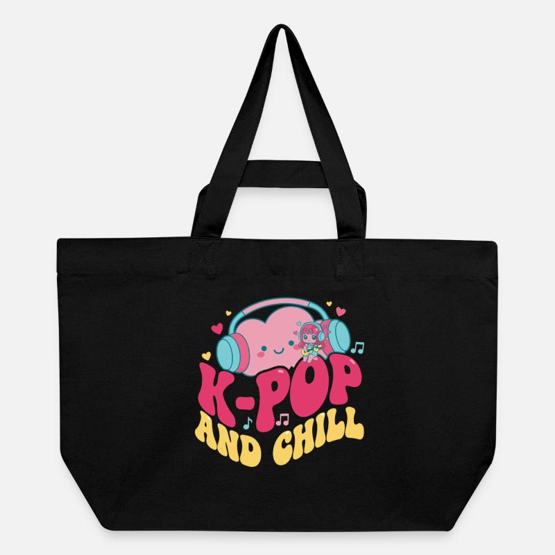 K-Pop ET CHILL Musique coréenne mignonne que les fans de Kpop adorent - Cabas recyclé Stanley/Stella - noir