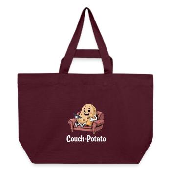 Couch Potato Lustiger Fauler Serienjunkie - Recycelte Shopping Bag von Stanley/Stella - Burgunderrot - Vorne