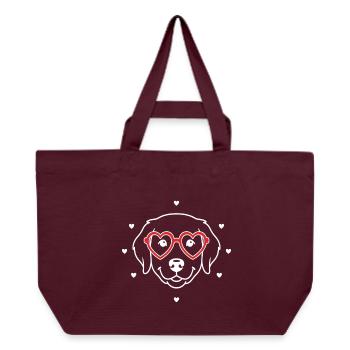 Süßer Hund mit Herzbrille Motiv - Recycelte Shopping Bag von Stanley/Stella - Burgunderrot - Vorne