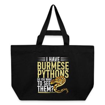  Burmese Python Hde Snake Stuffed Animal Reptile - Recycled Shopping Bag Stanley/Stella - black - Front