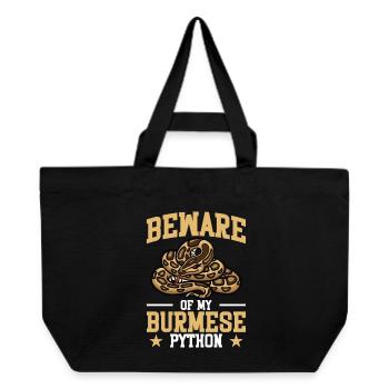  Burmese Python Plush Snake Lover Reptile Burmese - Recycled Shopping Bag Stanley/Stella - black - Front