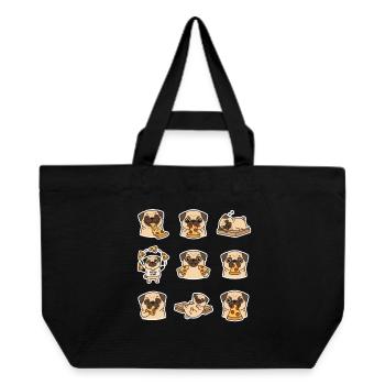 Pug Pizza King Funny Pizza Lover - Recycled Shopping Bag Stanley/Stella - black - Front