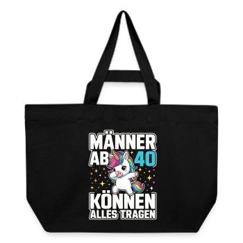 40th Birthday 40s 40th 40th Year Old Unicorn - Recycled Shopping Bag Stanley/Stella - black - Front