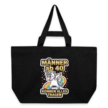 40th Birthday 40s 40th 40th Year Old Unicorn - Recycled Shopping Bag Stanley/Stella - black - Front