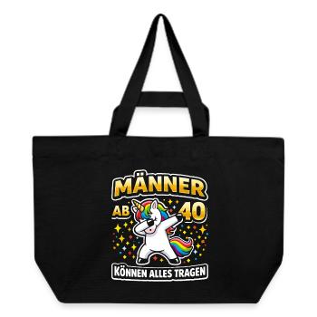 40th Birthday 40s 40th 40th Year Old Unicorn - Recycled Shopping Bag Stanley/Stella - black - Front