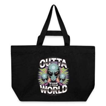 Outta This World Alien Shirt – 90er Style - Recycelte Shopping Bag von Stanley/Stella - Schwarz - Vorne