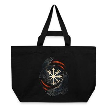 Skandinavisch Wikinger Raben - Recycelte Shopping Bag von Stanley/Stella - Schwarz - Vorne