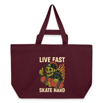 Live Quick Skate Hard Skull - Recycelte Shopping Bag von Stanley/Stella - Burgunderrot - Vorne