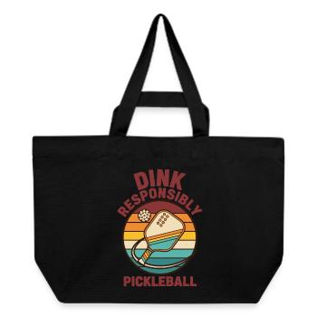 Pickleball Dink Joueur responsable drôle de cornichon - Cabas recyclé Stanley/Stella - noir - Devant