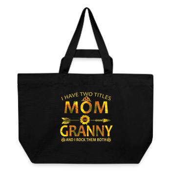 Chemise fleurie de tournesol maman et grand-mère - Cabas recyclé Stanley/Stella - noir - Devant