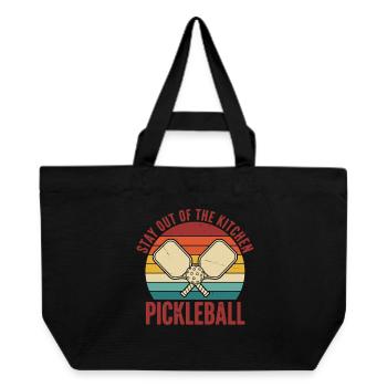 Pickleball : Reste hors de la cuisine Jeu drôle - Cabas recyclé Stanley/Stella - noir - Devant